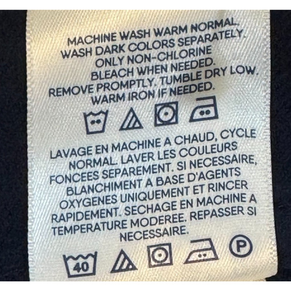 Lands End Mens Large Navy Button Down Shirt Cotton Fit - Picture 10 of 11